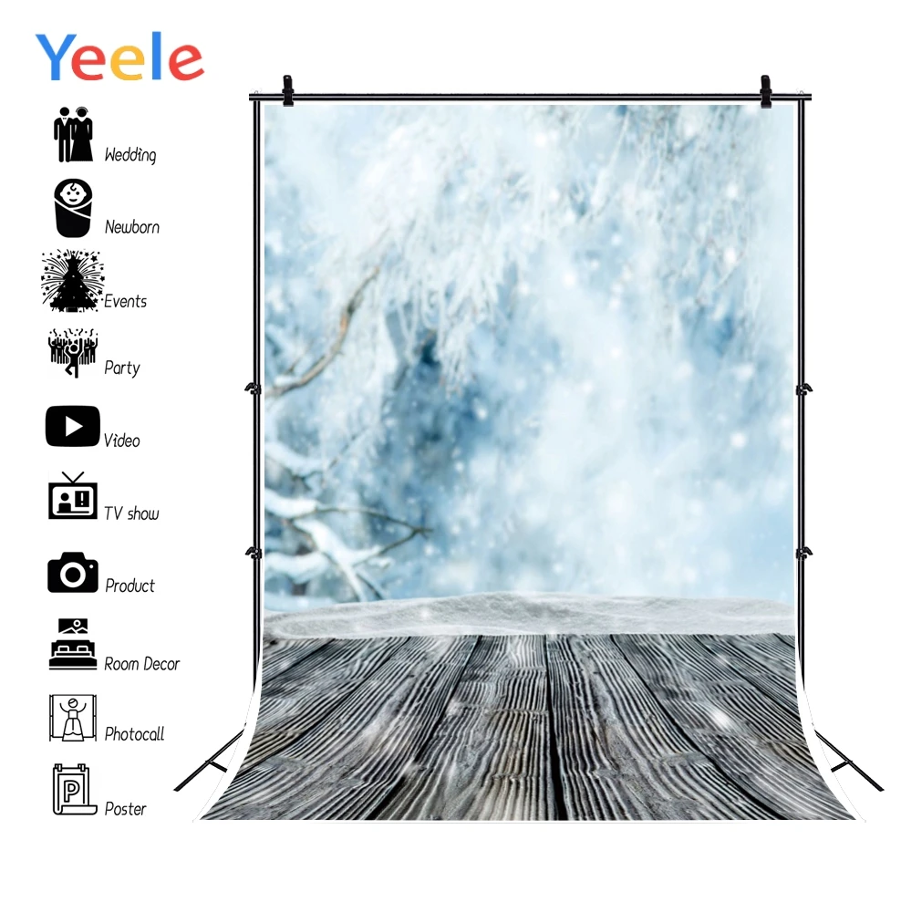 Yeele зимний пейзаж деревянный красивый павший снежинка фон для фотосъемки