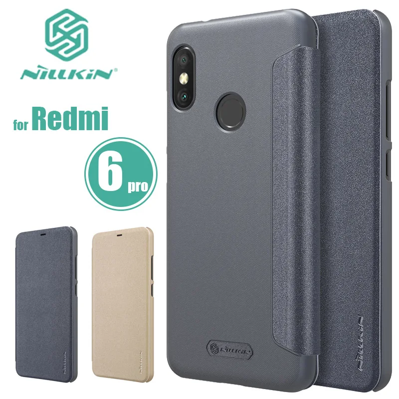 Роскошный кожаный чехол книжка Nilkin для Xiaomi Redmi 7 6 Pro 6A NILLKIN тонкий телефона 5A 4A Pro|case