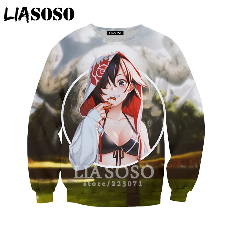 2 LIASOSO Осень Новые мужские и женские модные толстовки 3D принт Аниме RWBY Толстовка длинный рукав хип хоп Harajuku пуловер B012-19 - Цвет: 2