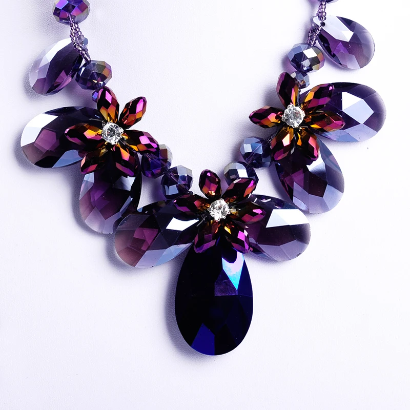 Новая мода трендовые многоцветные АБ многогранные хрустальные бусы цепочка с