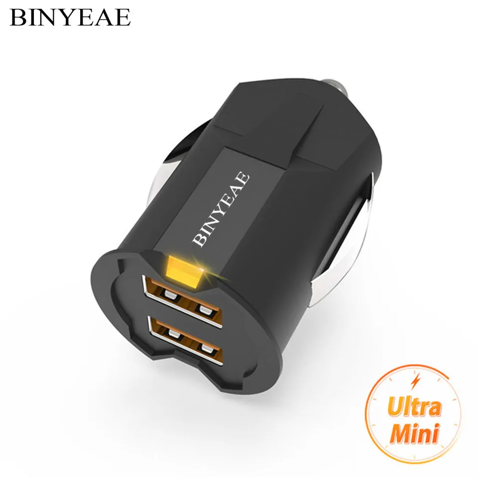 Маленький мини USB Автомобильное зарядное устройство 2A 2 порта автомобильное для