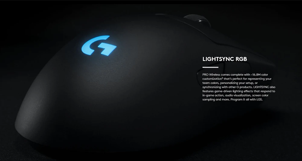 Беспроводная игровая мышь logitech G PRO, RGB, Двухрежимная лазерная мышь LIGHTSPEED с HERO 16K dpi для всех геймеров, совместимых с POWERPLAY