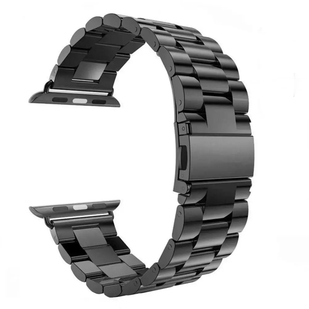 Металлический ремешок Correa для Apple Watch Series 1 2 3 4 умный фитнес-браслет 38 мм 42 мм Pulsera ремешок смарт-Аксессуары - Цвет: Black