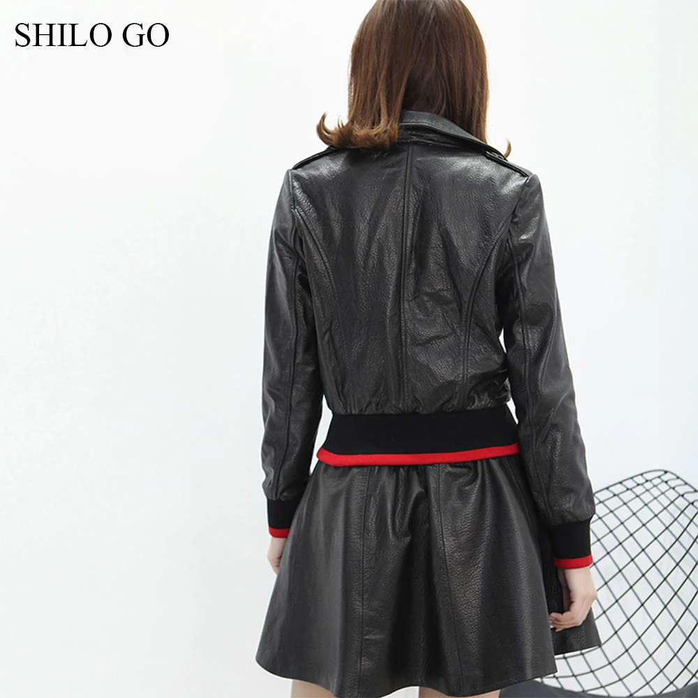Женский кожаный костюм SHILO GO весенний комплект из натуральной овечьей кожи