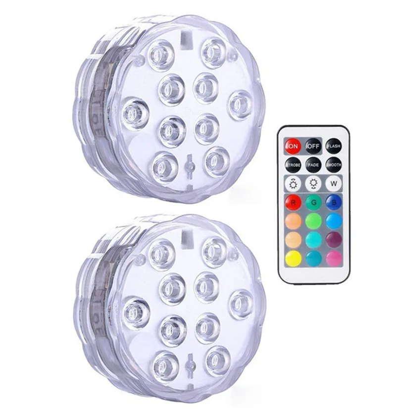 2 lamp 1 cntroller RGB погружной светильник, подводный светодиодный светильник, светильник для бассейна, светильник для улицы, ваза, аквариум, пруд, дискотека, Свадебная вечеринка - Испускаемый цвет: 2 lamp 1 cntroller