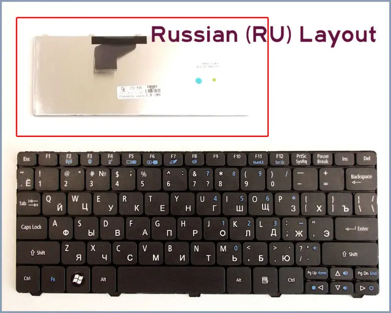 Новая русская версия клавиатуры для ноутбука Acer eMachines 355 eM355 Черная|keyboard toshiba|keyboard