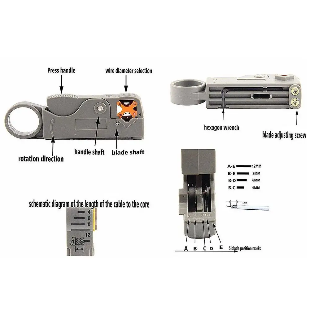 TPFOCUS F BNC RG58 RG59 RG6 коаксиальные обжимные щипцы набор инструментов для зачистки