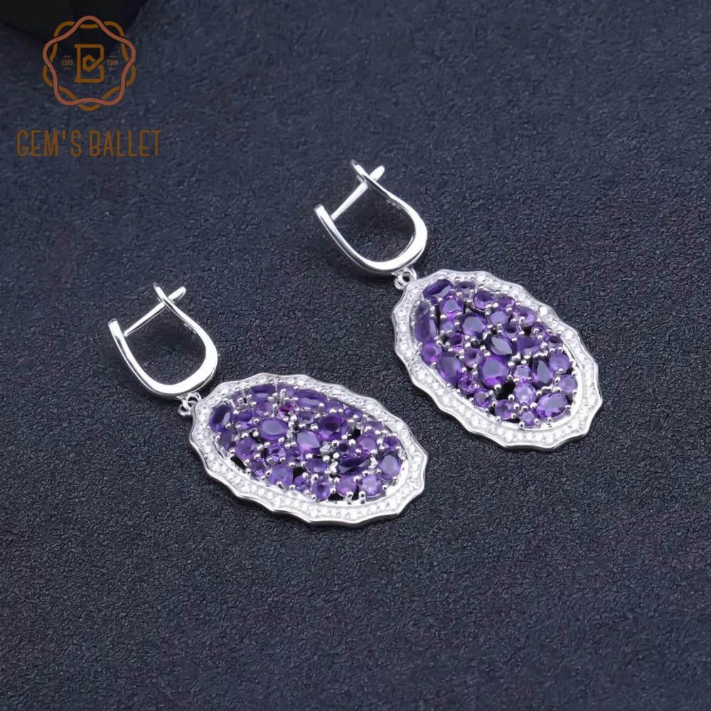 Женские Балетные серьги gemb's 9.49Ct натуральный аметистовый драгоченный камень