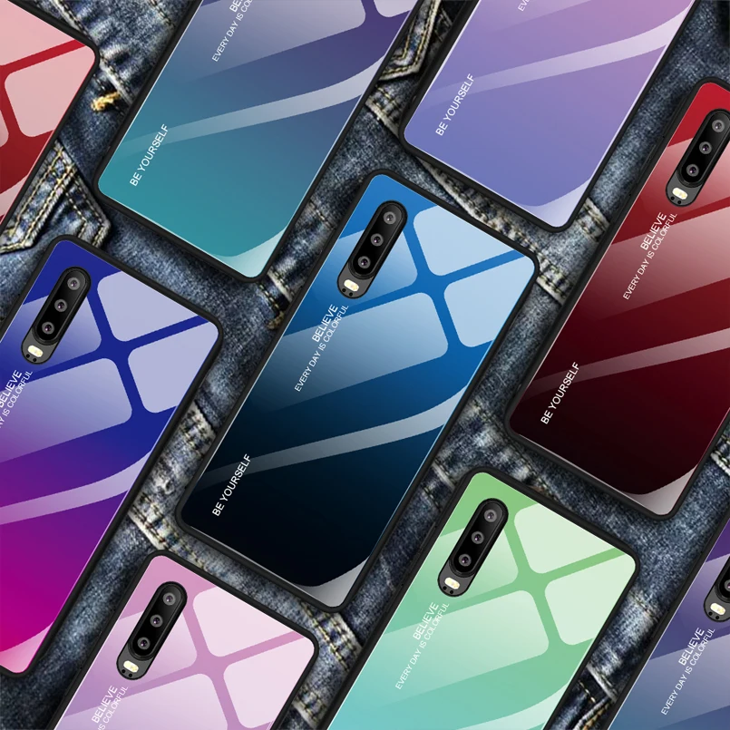 Чехол из закаленного стекла для huawei P20 P30 Lite P Smart Luxury задняя крышка чехол с