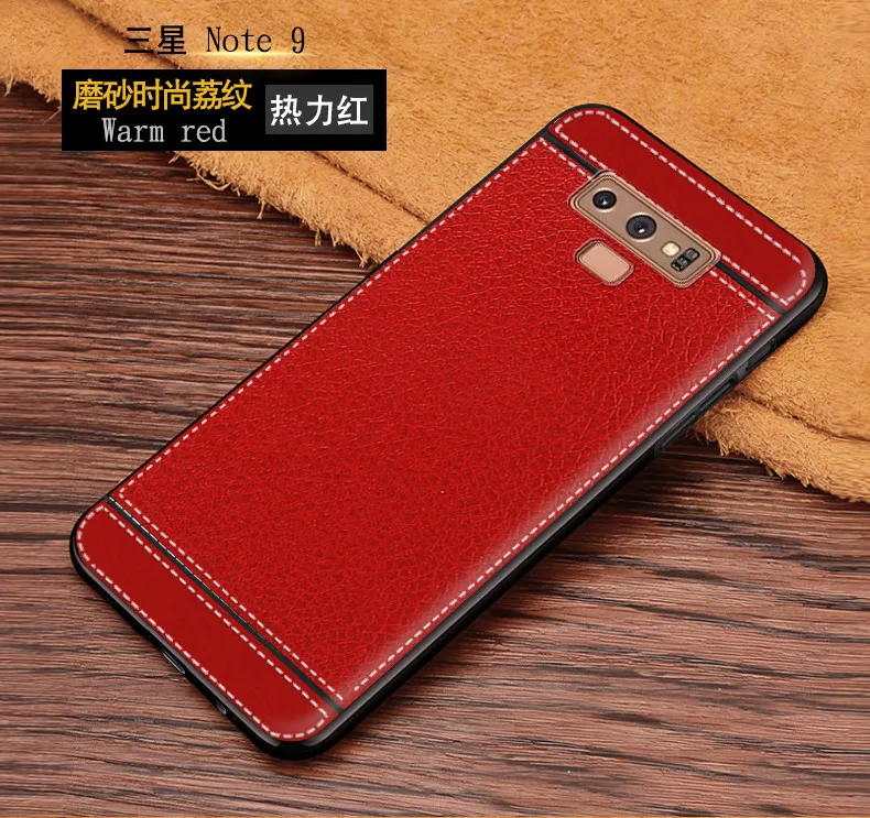 For Samsung Galaxy Note 9 SM-N960 SM-N9608 SM-N9600 SM-N960U Leather Case note Texture Soft TPU Cover | Мобильные телефоны и