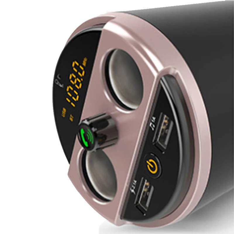 RoseGold JINSERTA Bluetooth Автомобильный mp3 плеер FM передатчик 2 USB 3.1A чашка прикуриватель адаптер телефон быстрое зарядное устройство mp3 Воспроизведение музыки - Название цвета: RoseGold