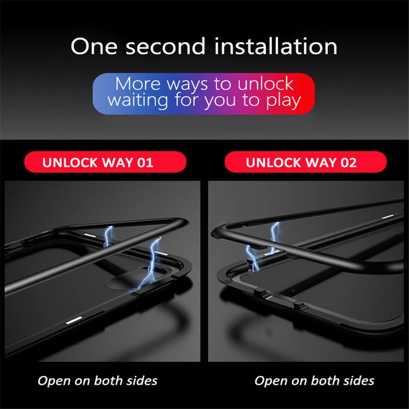 Magnetic Adsorption Phone Case For OnePlus 7 Pro One Plus 6T Tempered Glass Back Cover Metal Oneplus 5T 6 |