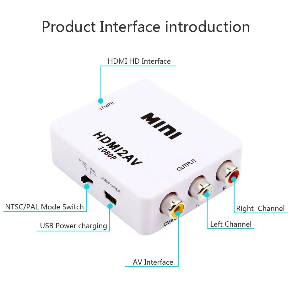 HOTNOW HDMI в AV CVBS конвертеры поддержка NTSC PAL выход RCA HD 1080P видео мини HDMI2AV адаптер для PS3