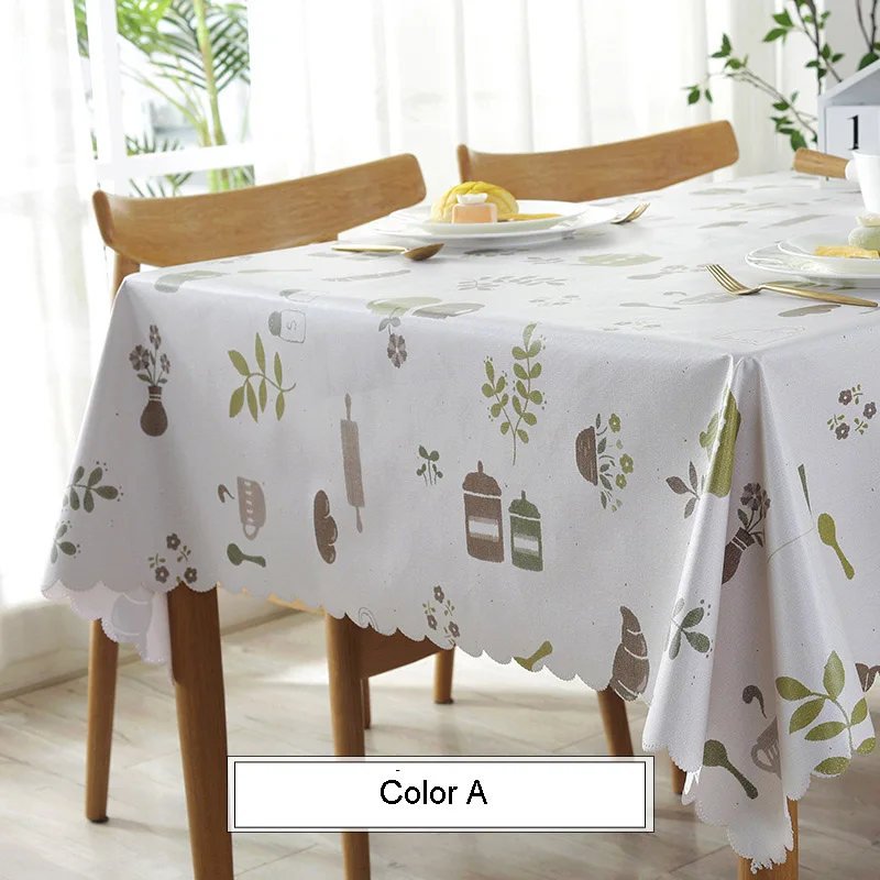 Color A Скатерть из ПВХ, водонепроницаемая, скатерть, свадебная, для кухни, покрытие стола, наппе, скатерть, прямоугольная, Mantel tafelkleed - Цвет: Color A