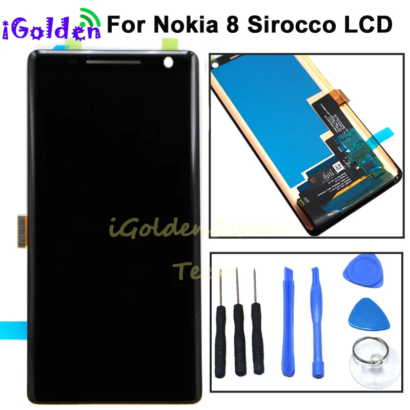 ЖК-дисплей с рамкой для Nokia 8 Sirocco сенсорный экран цифровым преобразователем в