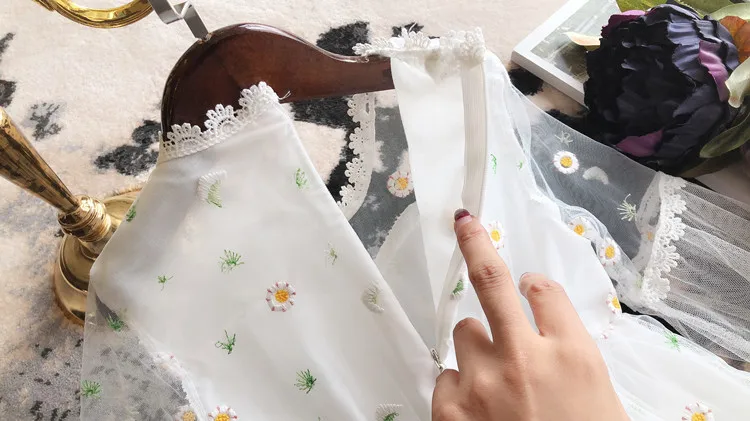 Baby Girl Dress 2018 Summer New Korean Princess Lace Stitching Embroidery Fairy Mesh Long-sleeve Birthday | Детская одежда и обувь