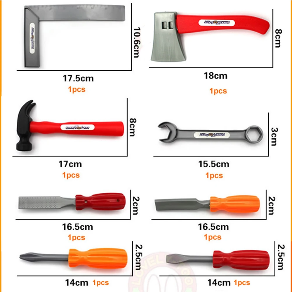

25 Pcs Pretend Play Toy Building Tools Kits Ax Carpentry Construction Instruments For Children Early Educational Set Boys Gifts