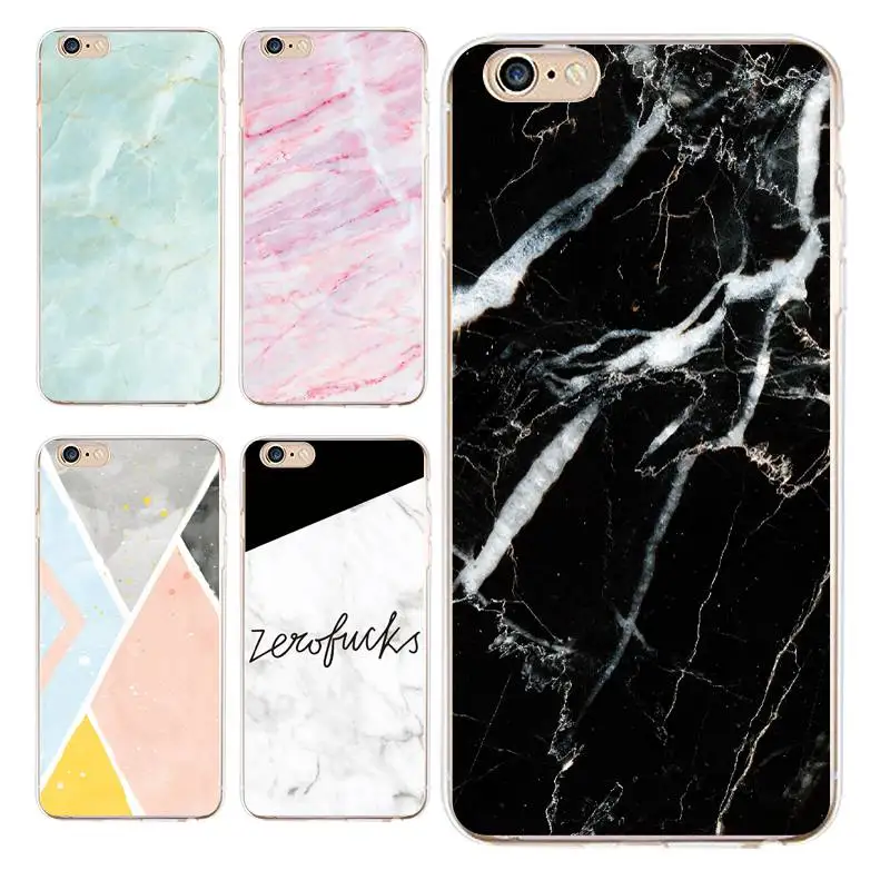 Мраморный мягкий прозрачный чехол для телефона из ТПУ iPhone 4/4S 5 5S 6 6plus 7 8plus x