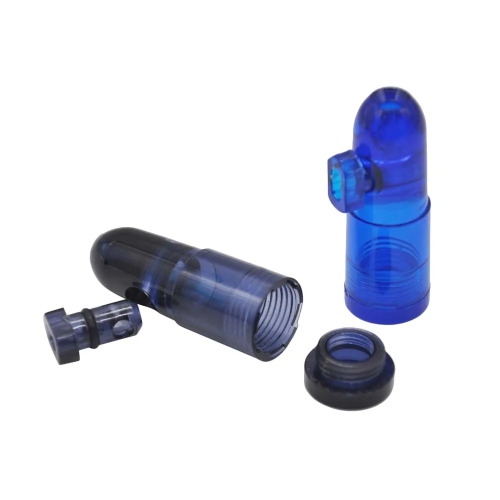 

Bullet Style Lightweight Acrylic Plastic Snuff Bottle Mini Portable Smoking Pipe Wholesale Cigarettes Snuff Pipes Random Color