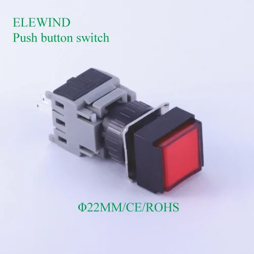 ELEWIND 16 мм квадратный тип 1NO1NC кнопочный переключатель (PB163F-11/R) | Обустройство дома
