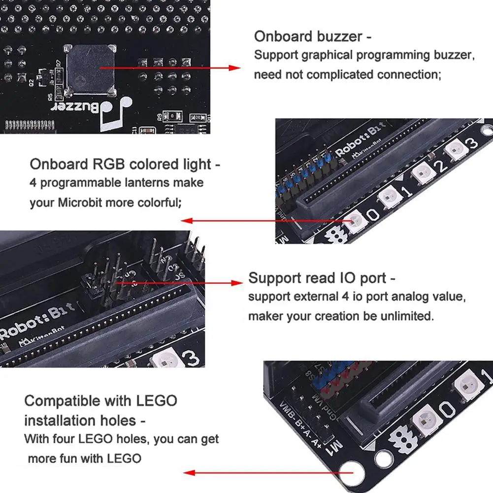 Плата расширения для Microbit Robotbit V2.0 поддерживает Makecode автономный режим