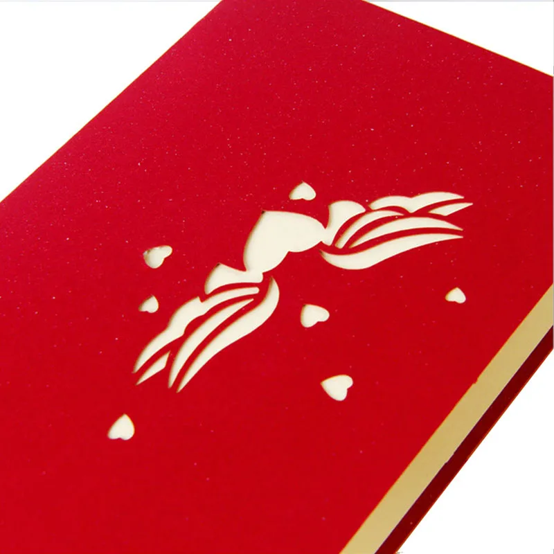 3D Pop Up Laser Cut Greeting Cards for Valentine's Day Vintage Kirigami Origami Thank You Love in the Heart | Дом и сад