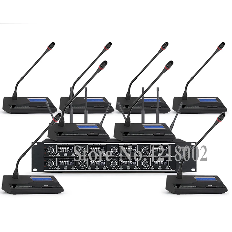 UHF 8 канальный беспроводной конференц микрофон система для встречи