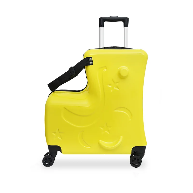 yellow Детский чемодан на колесиках, сумка для переноски на колесиках, милый чемодан на колесиках для путешествий, чемодан на колесиках, Подарочная сумка для ребенка - Цвет: yellow