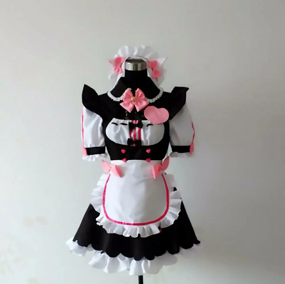 NEKOPARA Chocola ванильный маскарадный костюм горничной Сексуальное Милое Платье