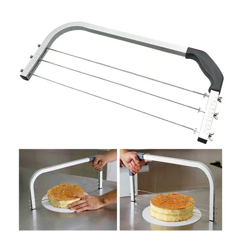 Large Adjustable 3 Blades Cake Cutter Interlayer Slicer Stainless Steel Cut Saw DIY Household Baking Tools Leveler |