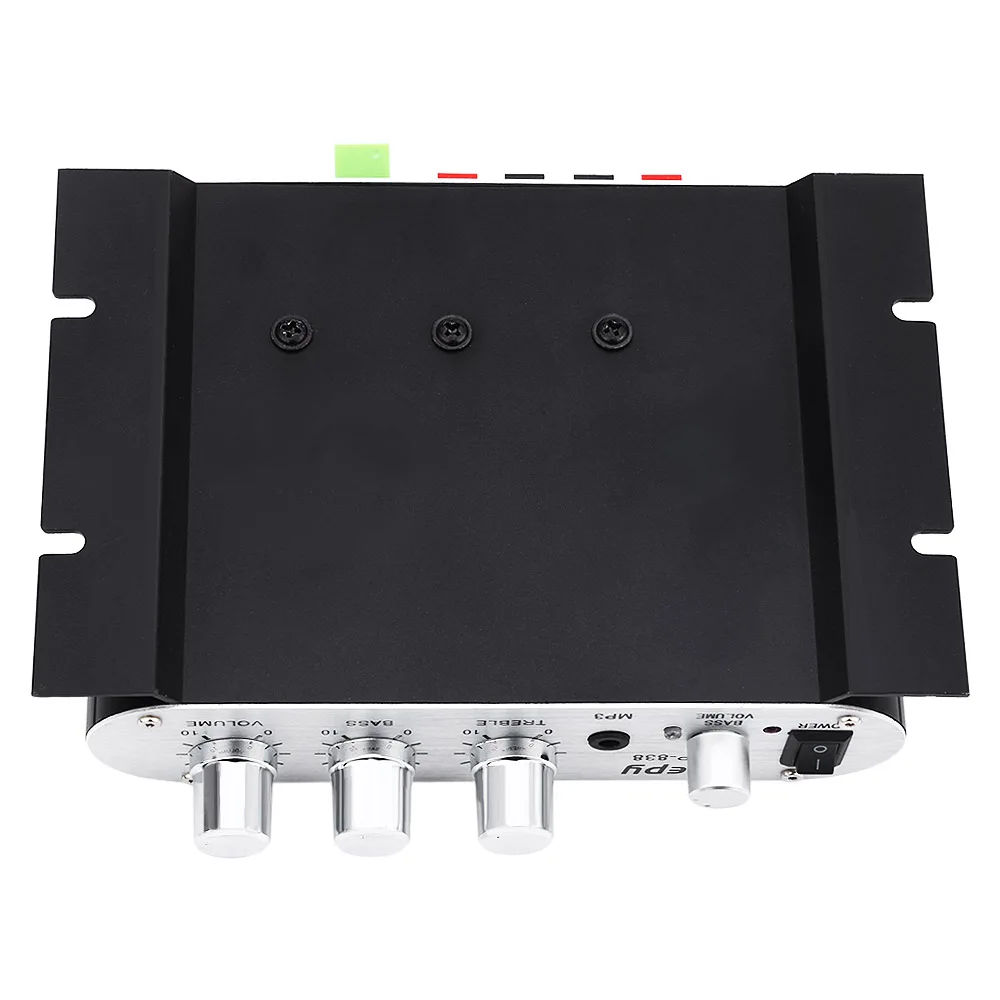 Черный Lepy LP-838 2 0 + 12 В Hifi три канала Автомобильный усилитель стерео сабвуфер аудио