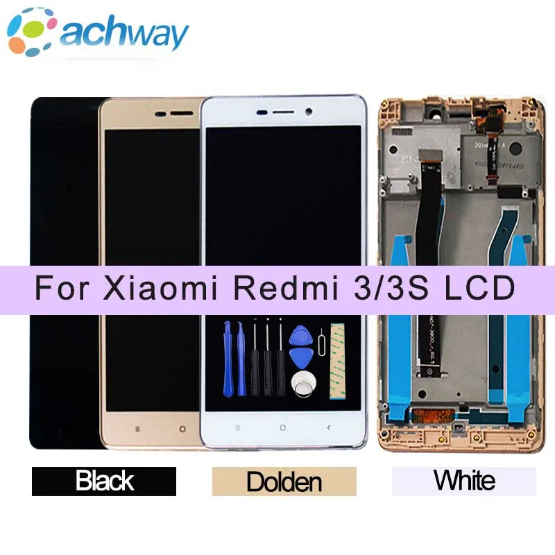 

ЖК-дисплей для Xiaomi Redmi 3 3S с сенсорным экраном и дигитайзером в сборе с рамкой 5,0 дюйма для Xiaomi Redmi 3S, ЖК-дисплей