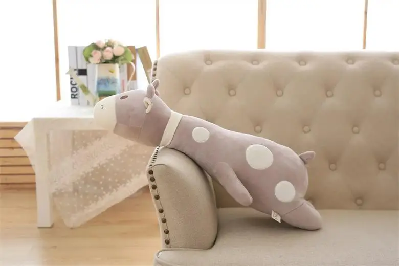 

new plush lying gray giraffe toy cartoon giraffe pillow doll gift about 70cm