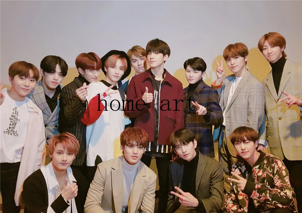 Лиловый Корейская группа seventeen плакат ясное изображение наклейки на стену украшение дома хорошее качество печать белая бумага с покрытием домашний арт бренд - Цвет: Лиловый