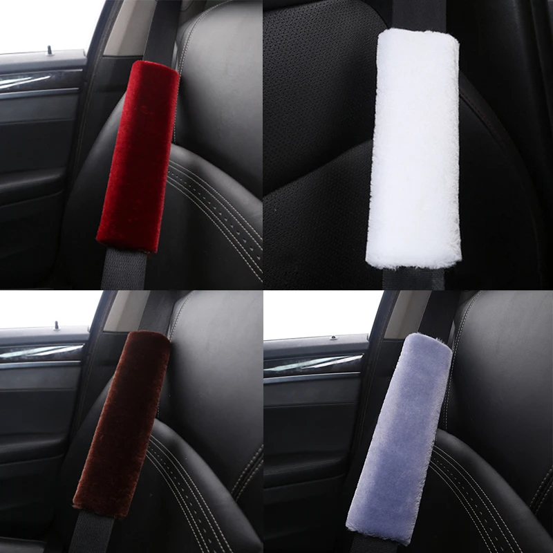 Seat Belt Pad Car Safety Shoulders Covers Soft Long Plush Cushion Warm Cover Shoulder Protection Universal Auto Accessories | Автомобили и