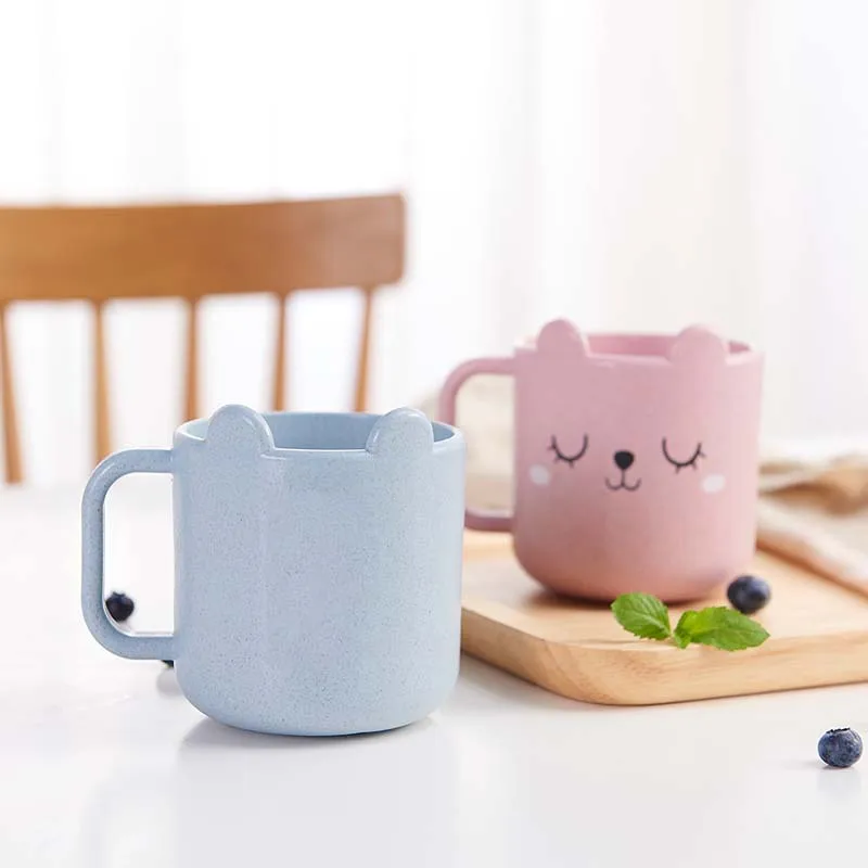150ml Safety Wheat Cute Baby Milk Cup Cartoon Animal Bear Panda Cat Kids Feeding Water Tea Mug | Мать и ребенок