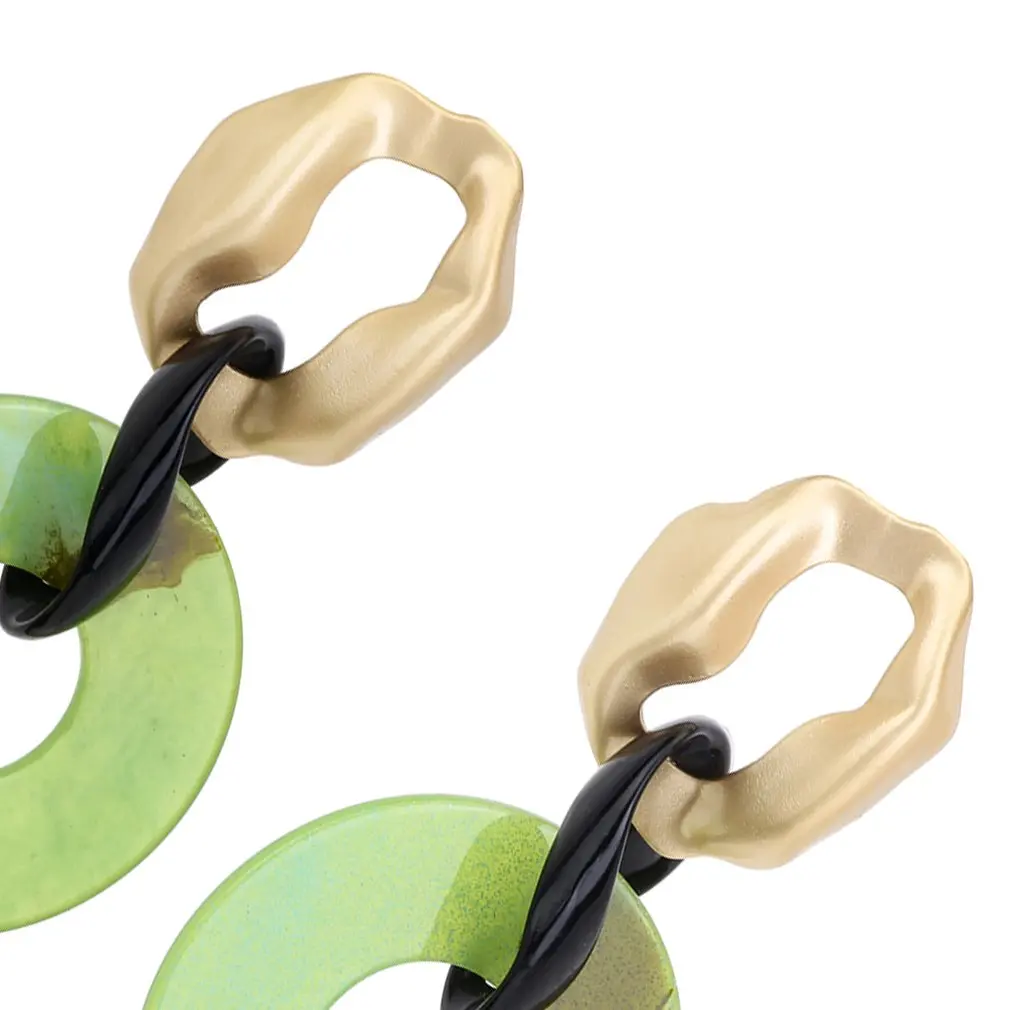 Water Ripple Chain Acetate Plate Multilayer Earrings Europe And America Exaggerated Big Name Simple Bohemia | Украшения и