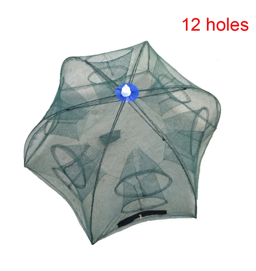 1PCS Folded Portable Hexagon 4 Sizes Hole Automatic Fishing Shrimp Trap Net Fish Crab Baits Cast Mesh A55 | Спорт и развлечения
