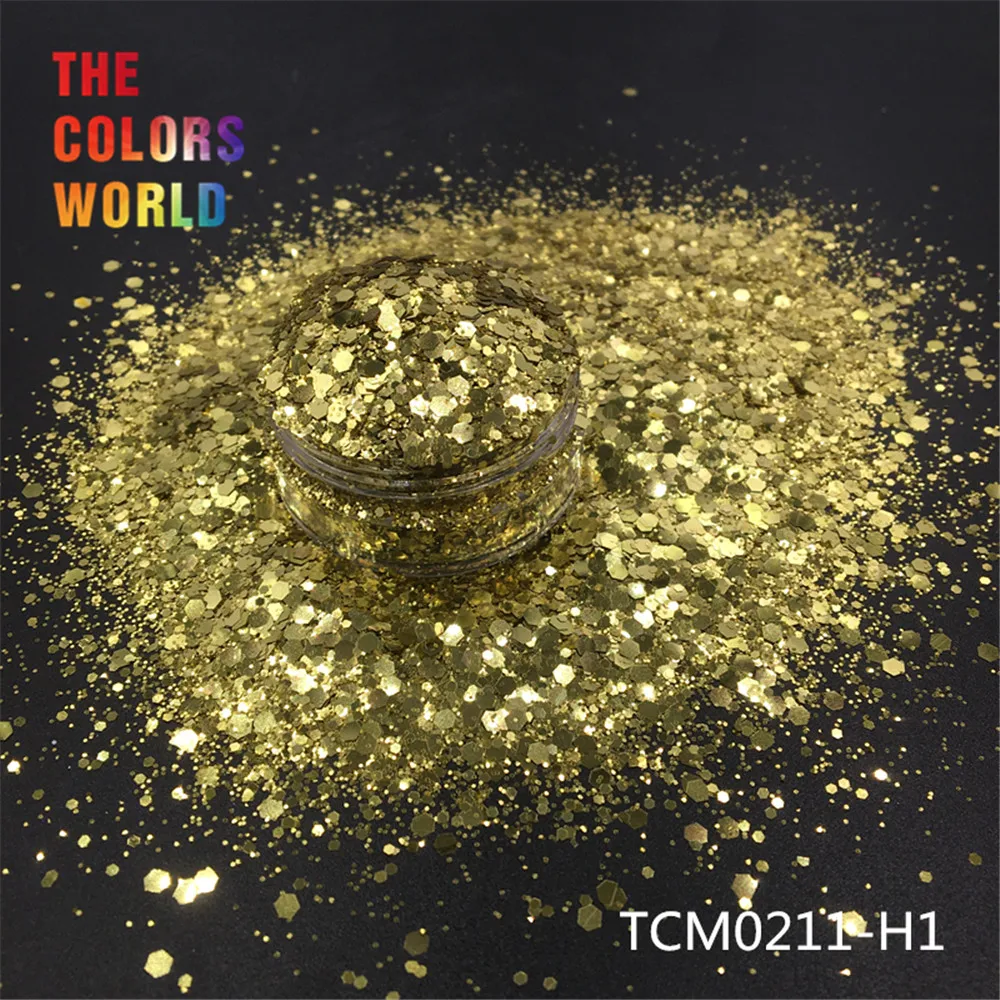 TCT-193 Шестигранная форма, массивный микс, металлический цвет, блеск для ногтей, для дизайна ногтей, сделай сам, украшение, боди-арт, макияж, FacePainting, ручная работа, сделай сам