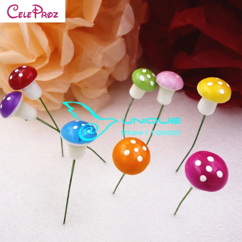 20 шт. милый мини грибок на палочке из пенопласта цветочный горшок для украшения