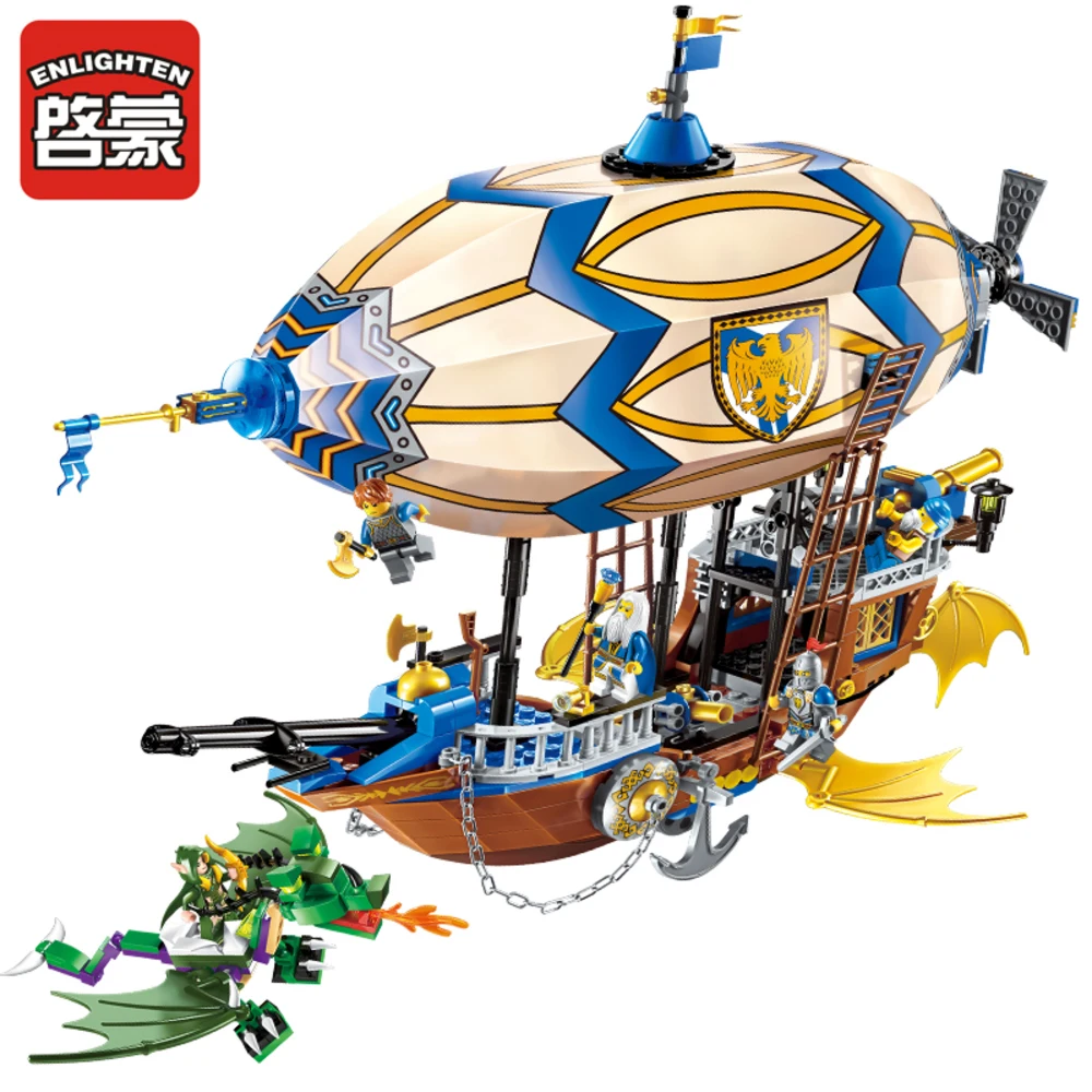 Просвещения Building Block войны of Glory замок рыцарей Щепка Hawk шар корабль 5 фигурок 669 шт.