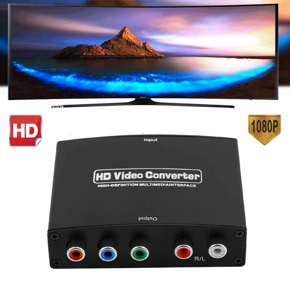5 RCA Ypbpr компонентный к HDMI кабель 1080P HD преобразователь RGB видео R/L аудио aux vga