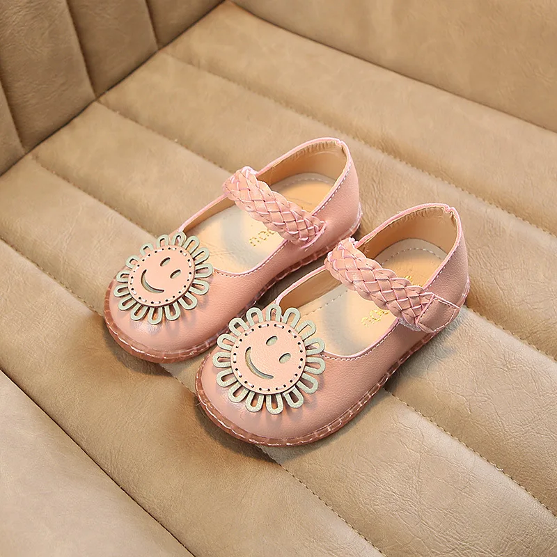 Кожаная обувь для девочек вечерние туфли с цветами принцессы детей детская на