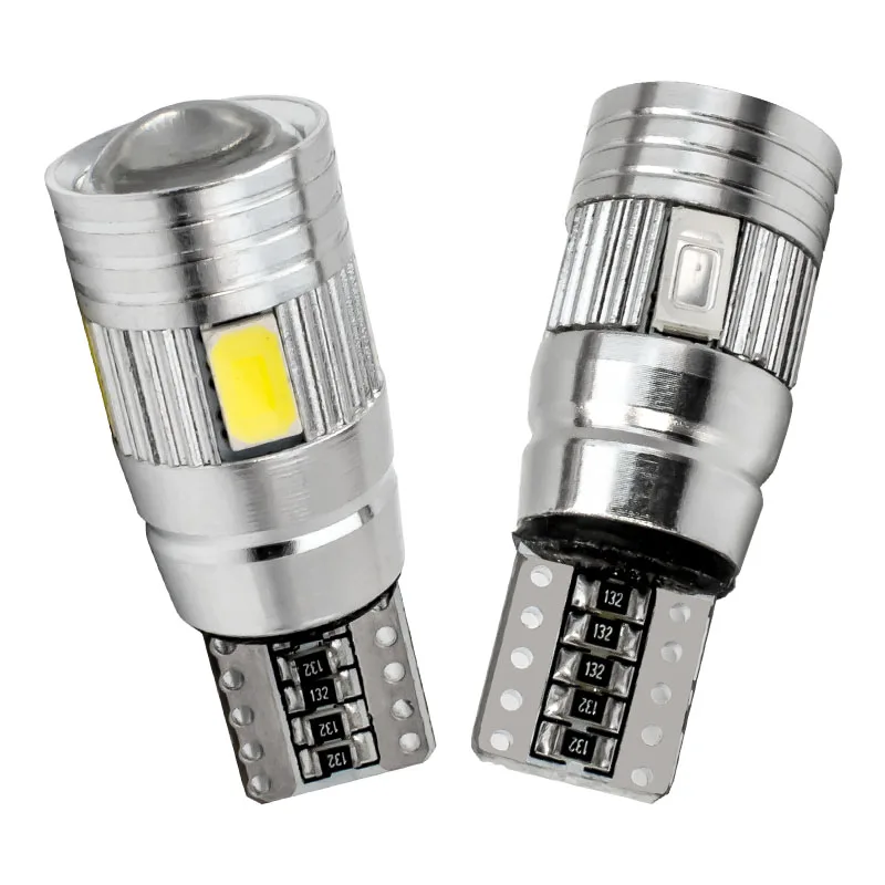 2 шт. T10 194 192 921 WY5W W5W 6 SMD 5630 5730 светодиодный объектив для проектора Canbus без ошибок