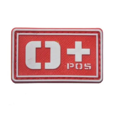 O1 Красные сувениры светящиеся ПВХ Patchs A+ B+ AB+ O+ положительная A-B-AB-O-отрицательная тактика крови патч военный Резиновый значок - Цвет: O1