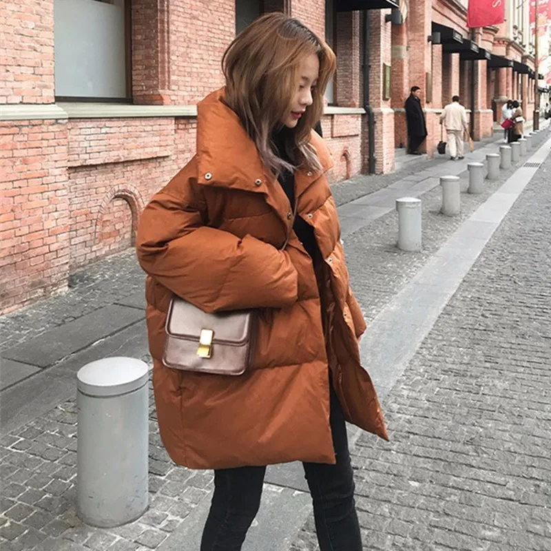 Для женщин парки зимняя куртка для девочек с хлопковой высокое Куртка воротником