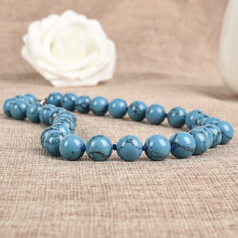 Новинка 12 мм свежие и веселые небесно-голубые бирюзовые ювелирные изделия ручной