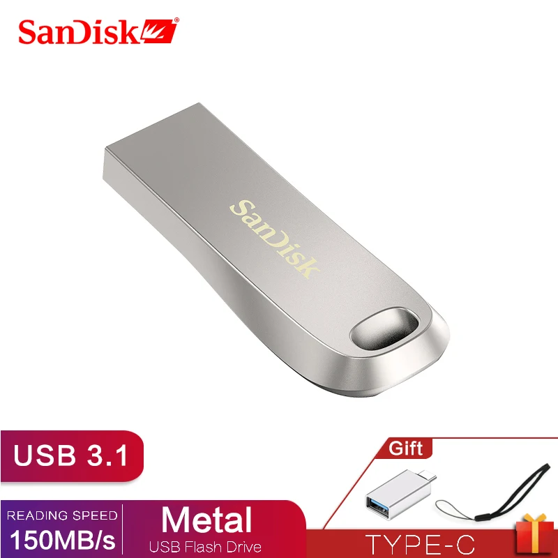 Двойной Флеш-накопитель SanDisk USB3.1 флеш-накопитель 32 ГБ флэш-накопитель 64Гб флеш-накопитель 128 ГБ U диск 256 ГБ металлическая 150 МБ/с. CZ74 для ноутбука/планшета/автомобиль/ПК