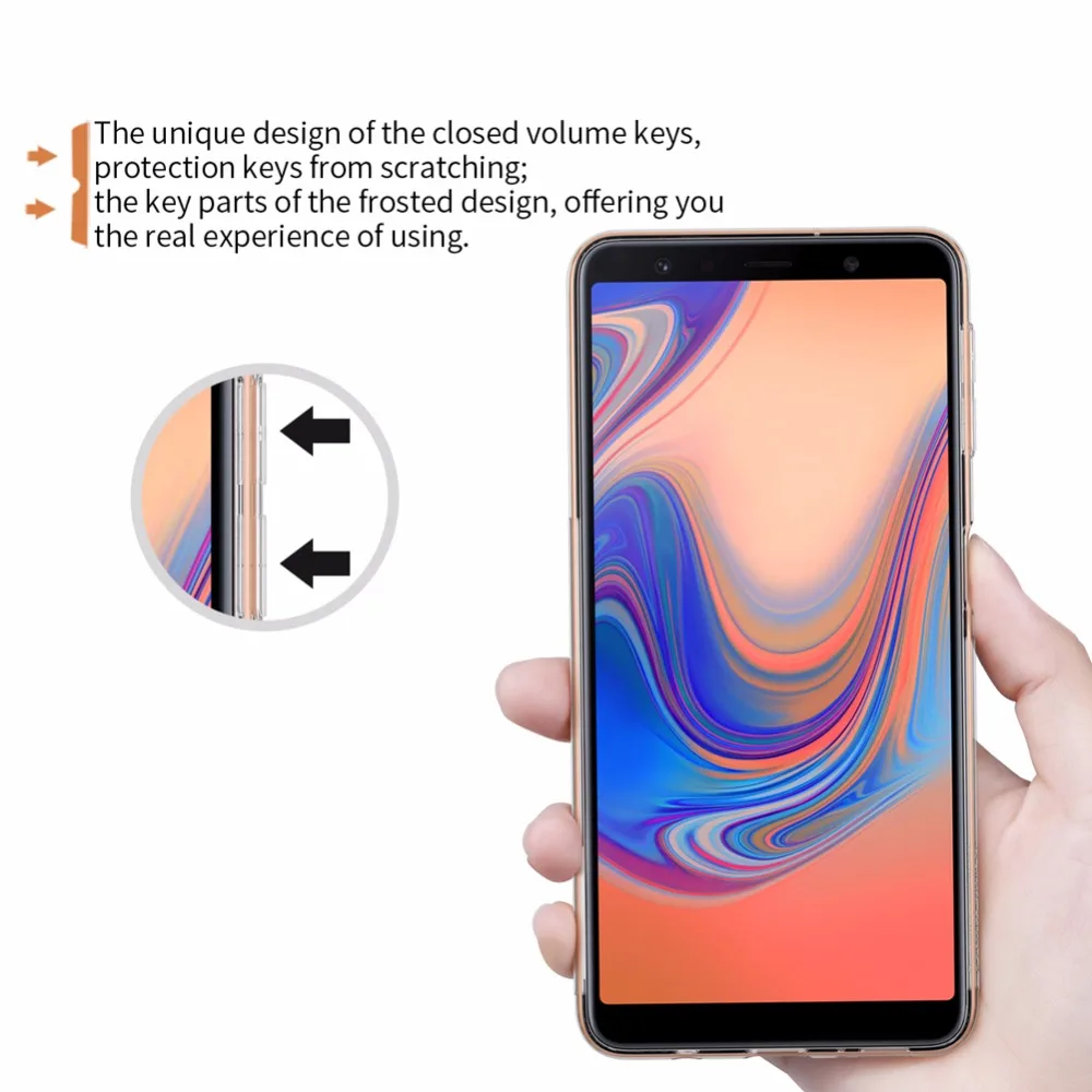 Ультратонкий силиконовый чехол для Samsung Galaxy A7 2018 Nillkin TPU 0 6 мм прозрачный