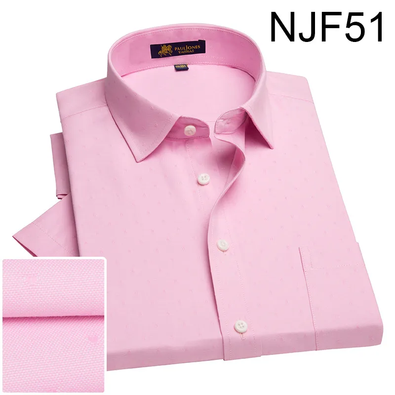 NJF51 DAVYDAISY/летняя рубашка с короткими рукавами для мужчин; однотонное платье с принтом в горошек; повседневные рубашки-оксфорды; Мужская брендовая одежда высокого качества; DS-191 - Цвет: NJF51